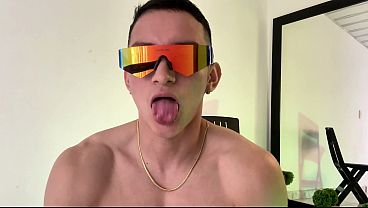 hot boy masturbating his big cock - gay twink - bisexual man - horny male - big moans - thick teen cock - twink boy santiago