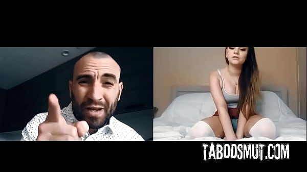 Naughty stepdaughter masturbates while stepdad watch her on webcam