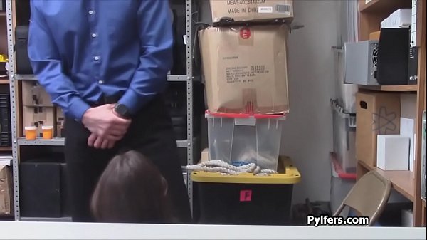 Security guard deep insidea tattooed hottie at his office