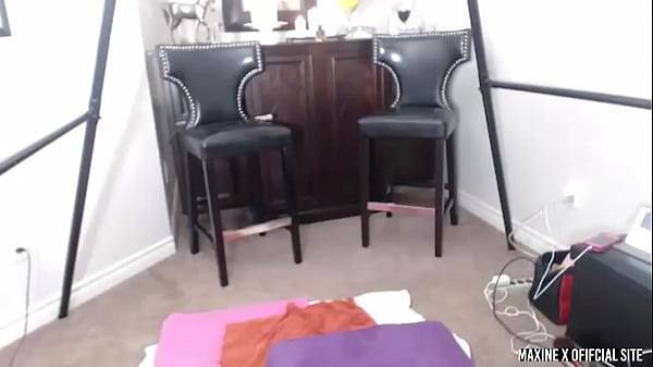 Maxine plays & spits on her own tits after she rode that big dildo 