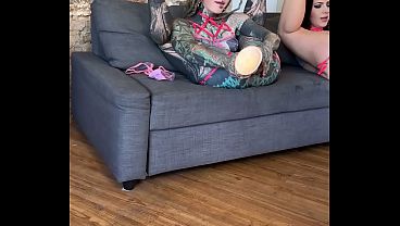 Filthy anal bts &ndash; two nasty sluts wreck their assholes with giant dildos
