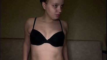 A young amateur with clamps on her nipples whips herself and then sucks a dirty fake cock just pulled out from her tight hole