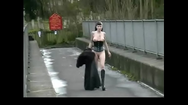Goth Babe in Furry Coat PissesOutdoors 2