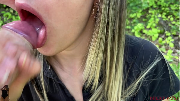 Play MP4 - Stranger was with girl in the woods POV blowjob she swallow his cum