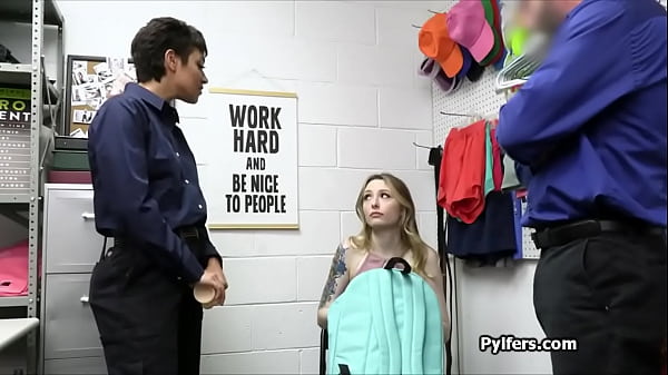 Male and female officer sharingsuspects pussy