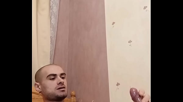 the guy caresses himself on the bed. chews the chest and... past 2 