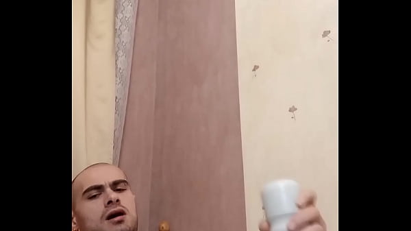 the guy caresses himself on the bed. chews the chest and... past 2 