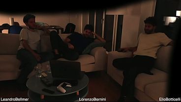 Play MP4 - straight friend jerks off with gay couple - real amateur