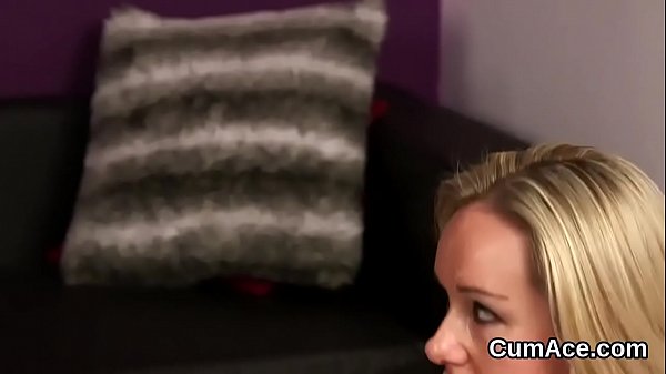 Wicked stunner gets cumshot on_her face gulping all_the ejaculate