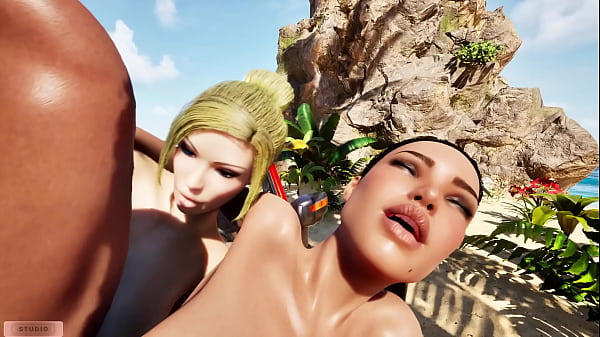 Play MP4 - Horny Interracial Futa Sex on the beach&comma; 3D futanari