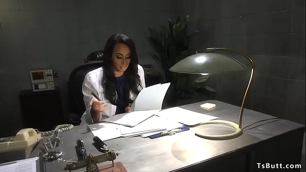 Tranny doctor Honey Foxx administers treatment of sex addicted patient Sebastian Keys 