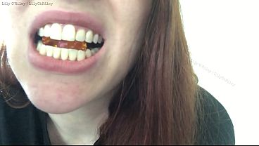 Gummy bear vore with mouth sounds