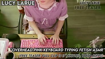 "overhead pink keyboard typing fetish asmr"