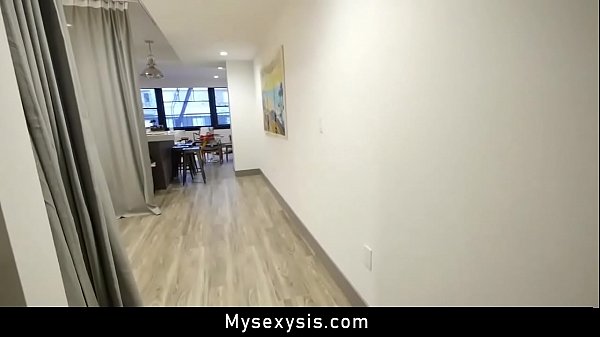 Sweet blonde teen gets cum coveredby step-brother