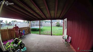 Back porch wife gets cream pied 