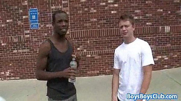 Huge black stud breeding white gay muscular guy 34 