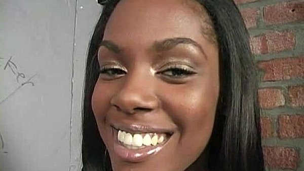 Natural cute black teen tries out gloryhole 30 