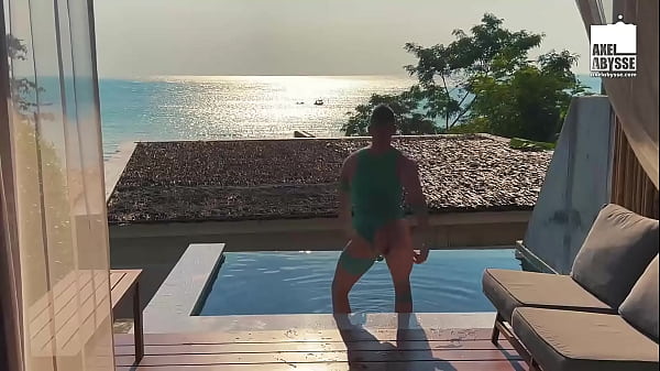 Naughty Gay Plays His Hole  In The Pool 