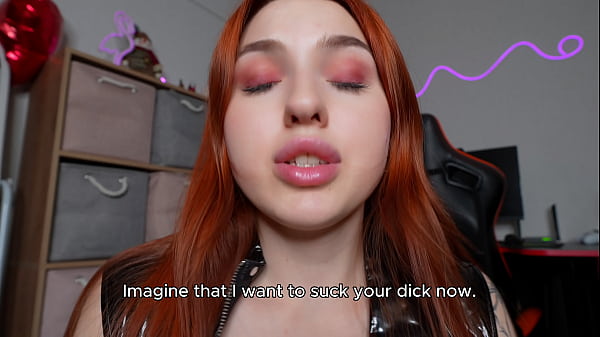 Joi cumshot juicy babe with big ass in leather dress makes you cum