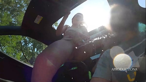 Desperate panty wetting golden shower mouth piss in my new car 