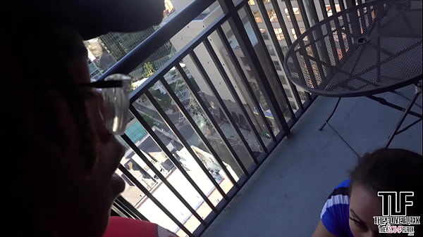 Sexy Carmela Clutch Gets A Mouthful On Balcony thumbnail