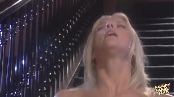 Sexy blonde gets fucked in the ass on the stairs 