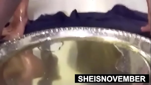 Play MP4 - Hot BBW Msnovember Ebony Body Oiled And Naked Standing On Bathroom Counter And Pissing With Thunder Thighs Spread Apart and Huge Natural Breasts And Areola on Sheisnovember