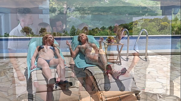 Seminar seduction chapter 1 bi beauties shalina devine and dina joy share a glass dildo while sunbathing gp3309 