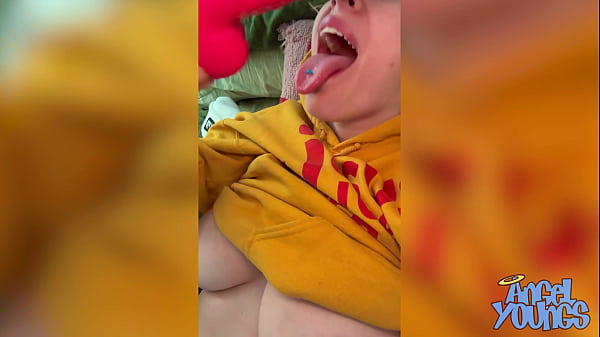 Play MP4 - Busty Blonde Angel Youngs Make Pussy Cum with Dragon Tail Dildo