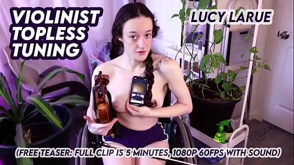 Violinist topless tuning 