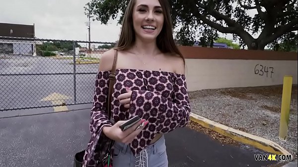 Petite brunette fucked in moving van