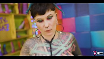 Goth queen teases tiny tits & nipples then takes rough doggy dripping facial cumshot 