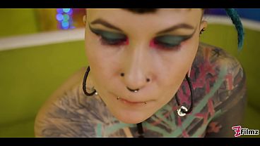 Goth Queen Teases Tiny Tits &amp_ Nipples Then Takes Rough Doggy, Dripping Facial Cumshot