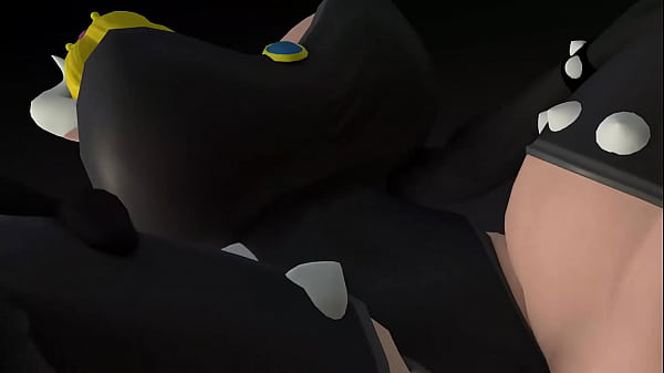 Bowsette big booty and boobs bouncing 