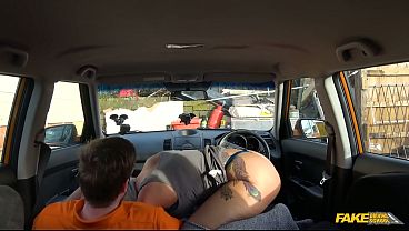 I fucked her ass and she used a vibrator in a pussy fake driving school 