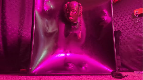 Latex Femdom Use Her Submissive Vacuum Cube Slave As Fleshlight thumbnail