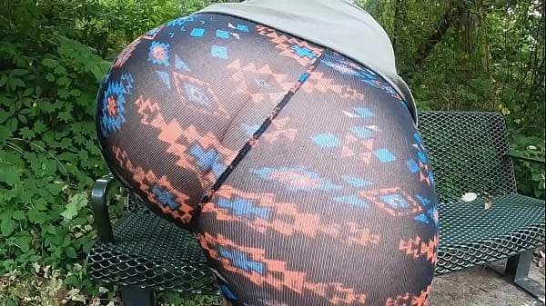 Mom See Thru Tights Outdoors Nature Walk Fat Booty thumbnail