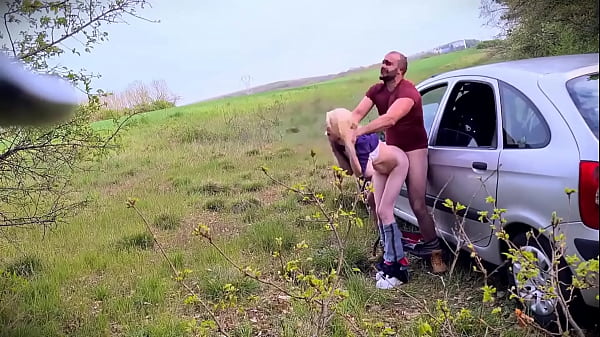 Premium - Public Passionate Sex Outdoor By The Road With Big Boobs Gorgeous Blonde Woman thumbnail