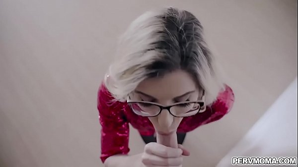 Cory Chase gives her stepson an early Christmas present by sucking histhick cock