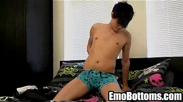This sexy emo twink is jerking his big cock off 
