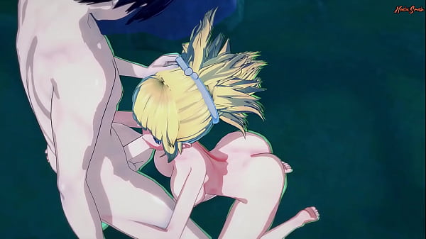 Kohaku gives a great blowjob before letting him_cum all_over herface and tits Dr Stone_Hentai