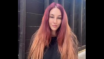 Artemisia Love long hair fetish smoking a cigarette outdoor