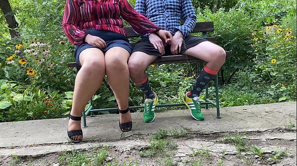 MILF_sits down next to a young man and wants_to watch_him piss