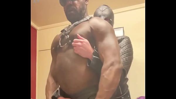 Black Bodybuilder Dominates White Leather Clad Sub in Nipple Play Scenes 