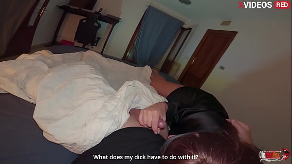 I'm scared myself and in my stepson's bed i start sucking his dick and asking him to fuck my pussy 
