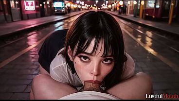 a Korean tourist'_s wallet was stolen, I helped her and she thanked me with an incredible blowjob right in the middle of the street [AI]