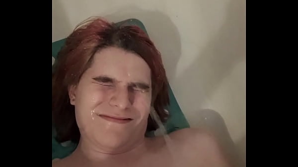 Trans Slut piss's on her face 