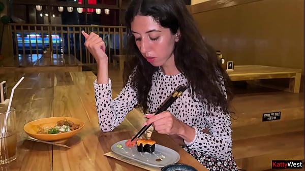 I suck dick in the toilet of a sushi bar and eat rolls with cum on my face 