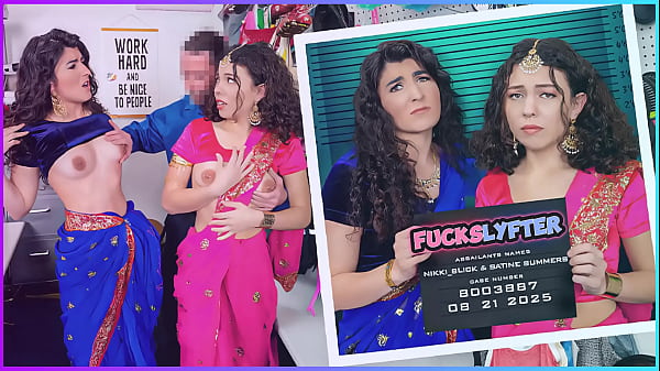 2Girls Hiding Jewelry Under Their Sari Dresses