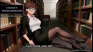Nonton Hentai Femdom Woman With Glasses Caught You Speaking In The Library Pov - She Teaches You A Lesson With Jerk Off Instructions With An Asmr Beautiful Voice thumbnail